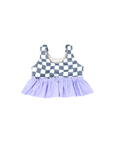 Load image into Gallery viewer, Lilac + Grey Check Swim