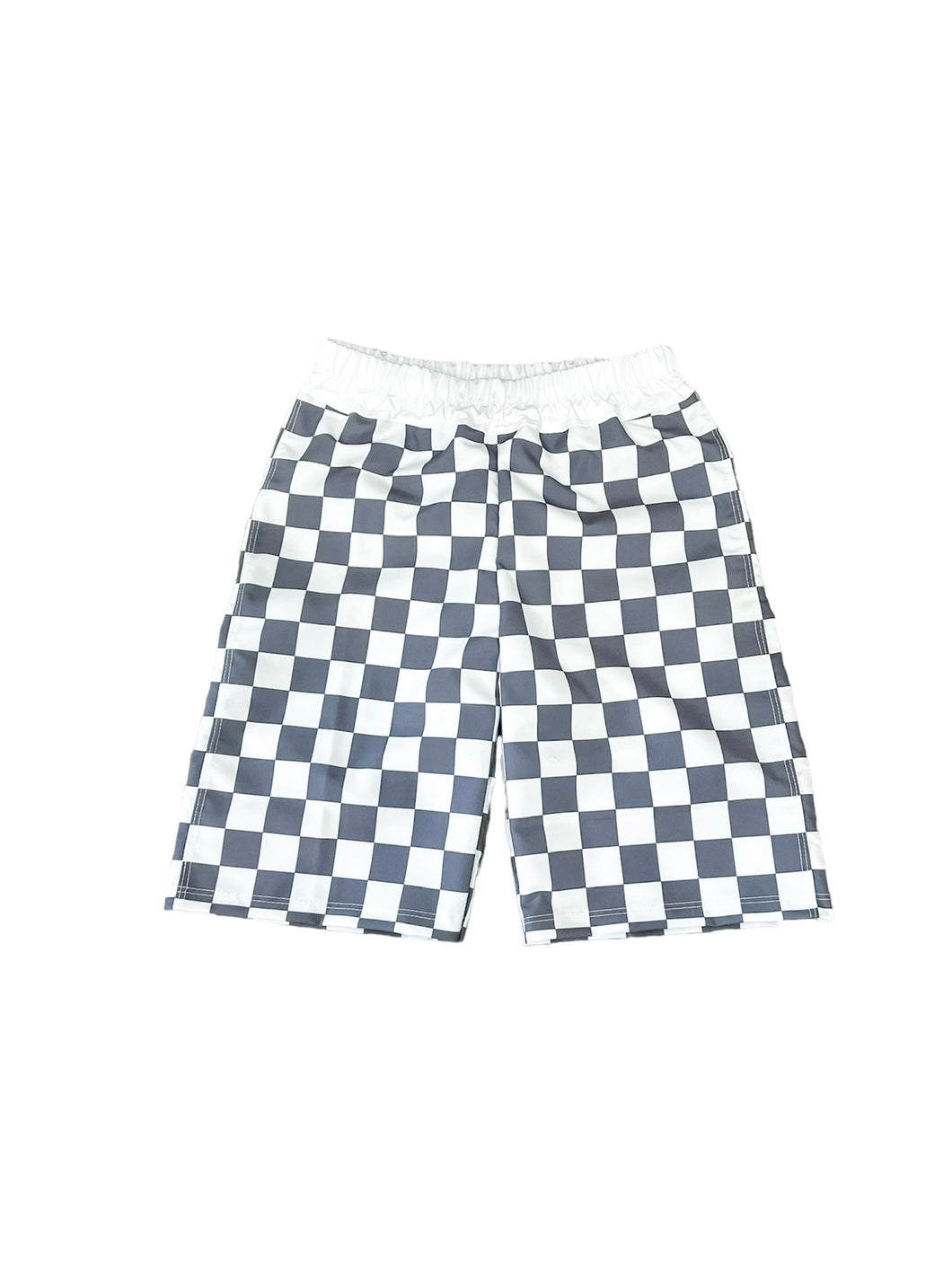 Grey Check Swim Shorts