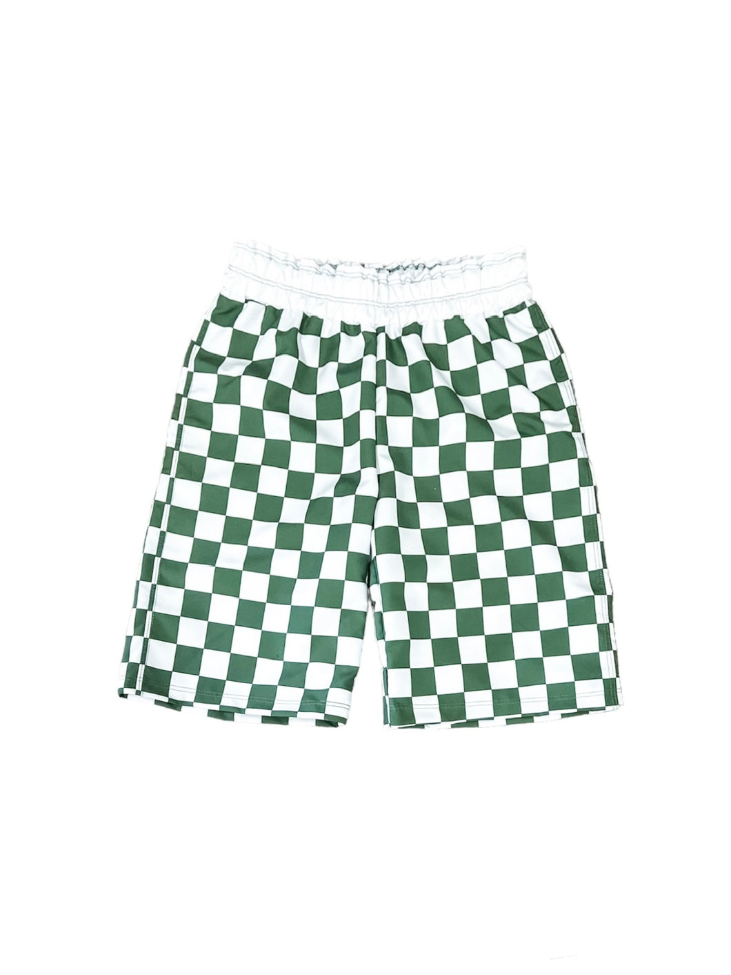 Olive Check Swim Shorts