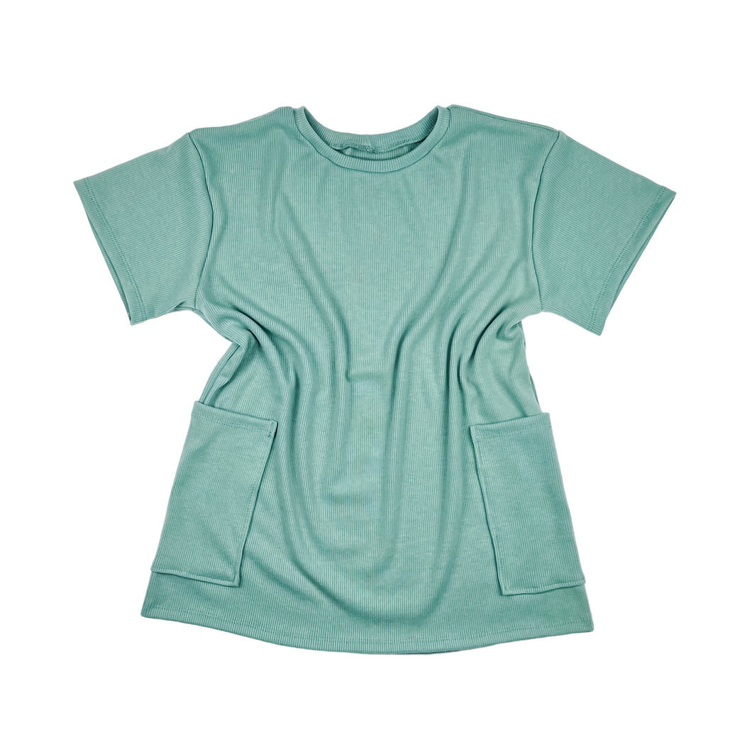 Sage Tshirt Dress w/pockets