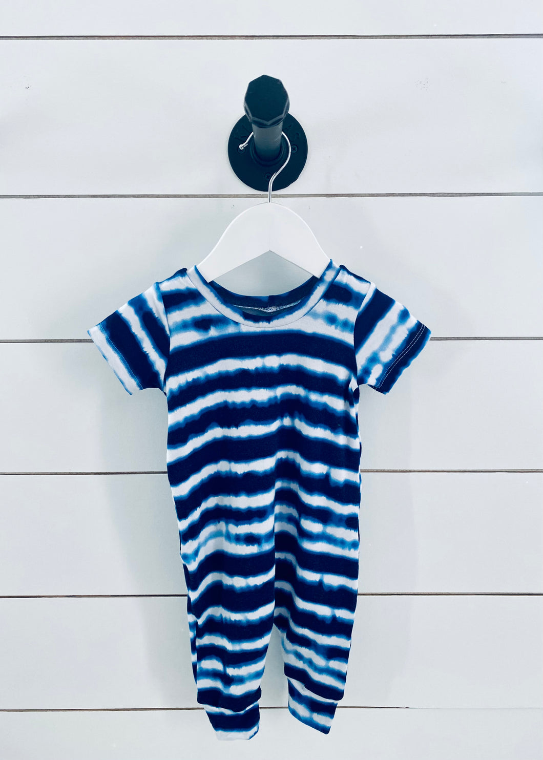 Blue/White Stripe Romper