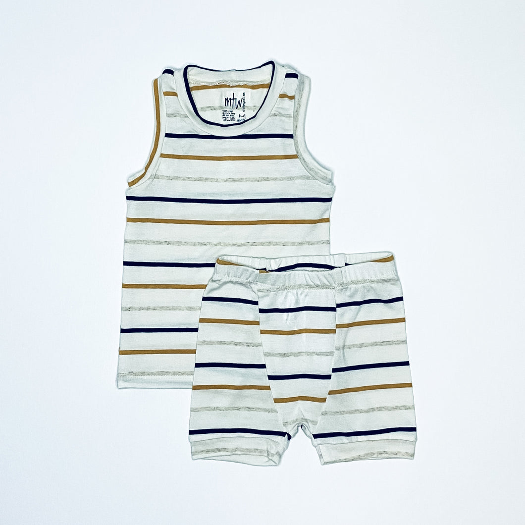 Mustard Stripe Tank/Short Set