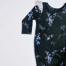 Load image into Gallery viewer, Blue Floral &amp; Ruffle Romper
