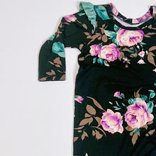 Load image into Gallery viewer, Pink Florals &amp; Ruffles romper
