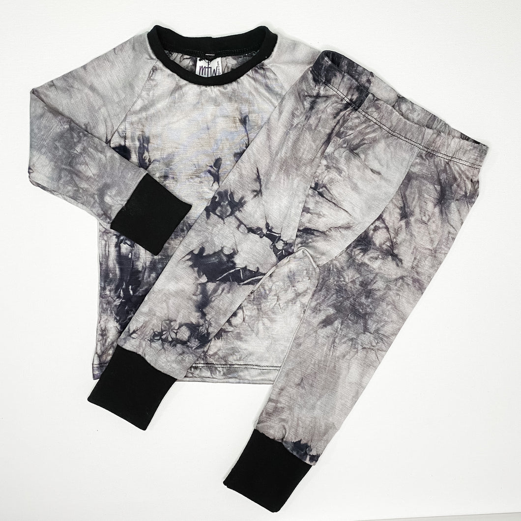 Grey and Black Tie Dye Lounge Set