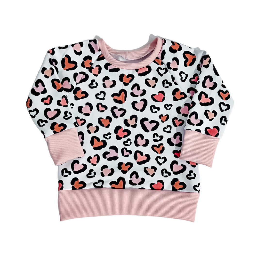 Leopard Hearts Crewneck